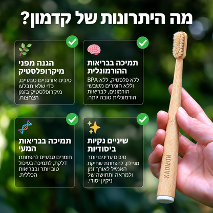 קדמון - מברשת שיניים ללא מיקרופלסטיקים