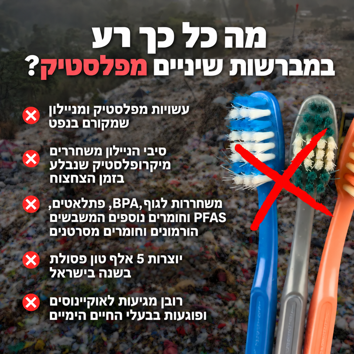 קדמון - מברשת שיניים ללא מיקרופלסטיקים
